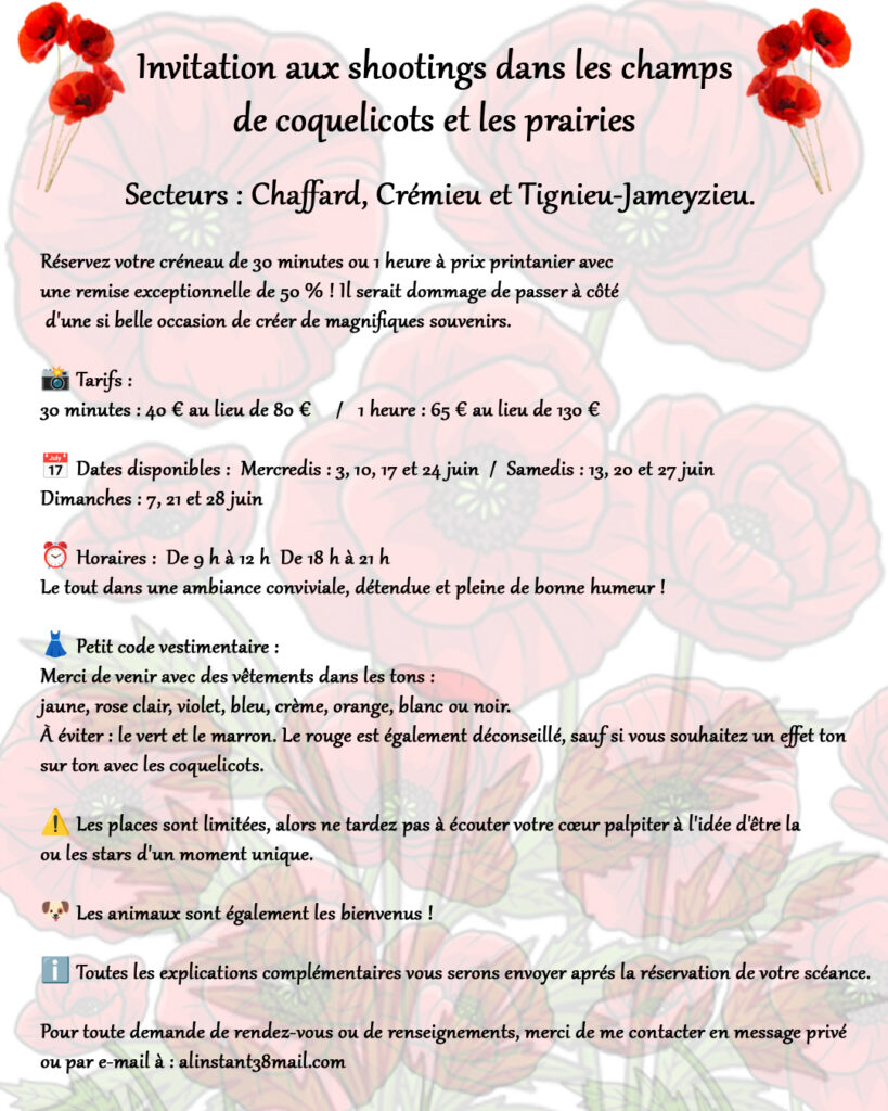 bonne page 1 shooting coquelicot